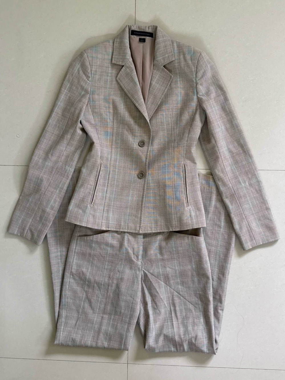 Express Design Studio Tailored Plaid Pant Suit - Size 0 and 2